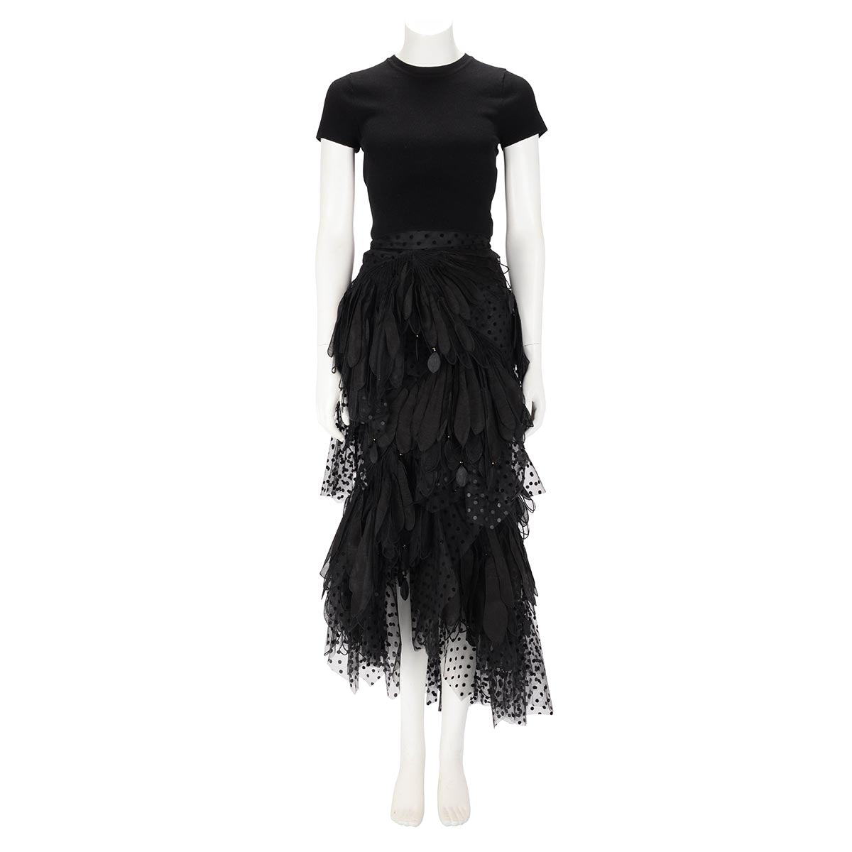 Zimmermann Black Tulle Rythmic Midi Skirt 0P