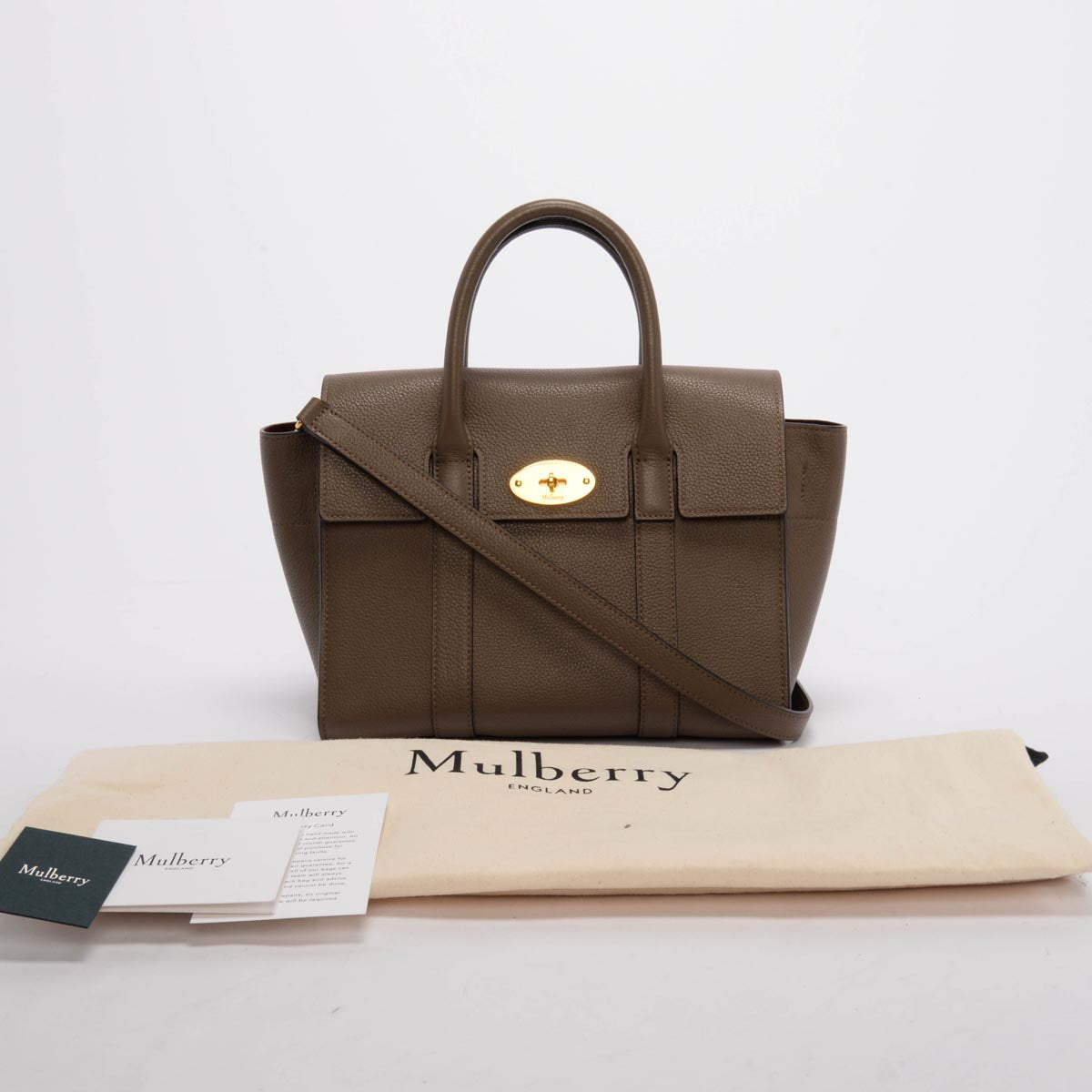 Mulberry Clay Classic Grain Small Bayswater Bag