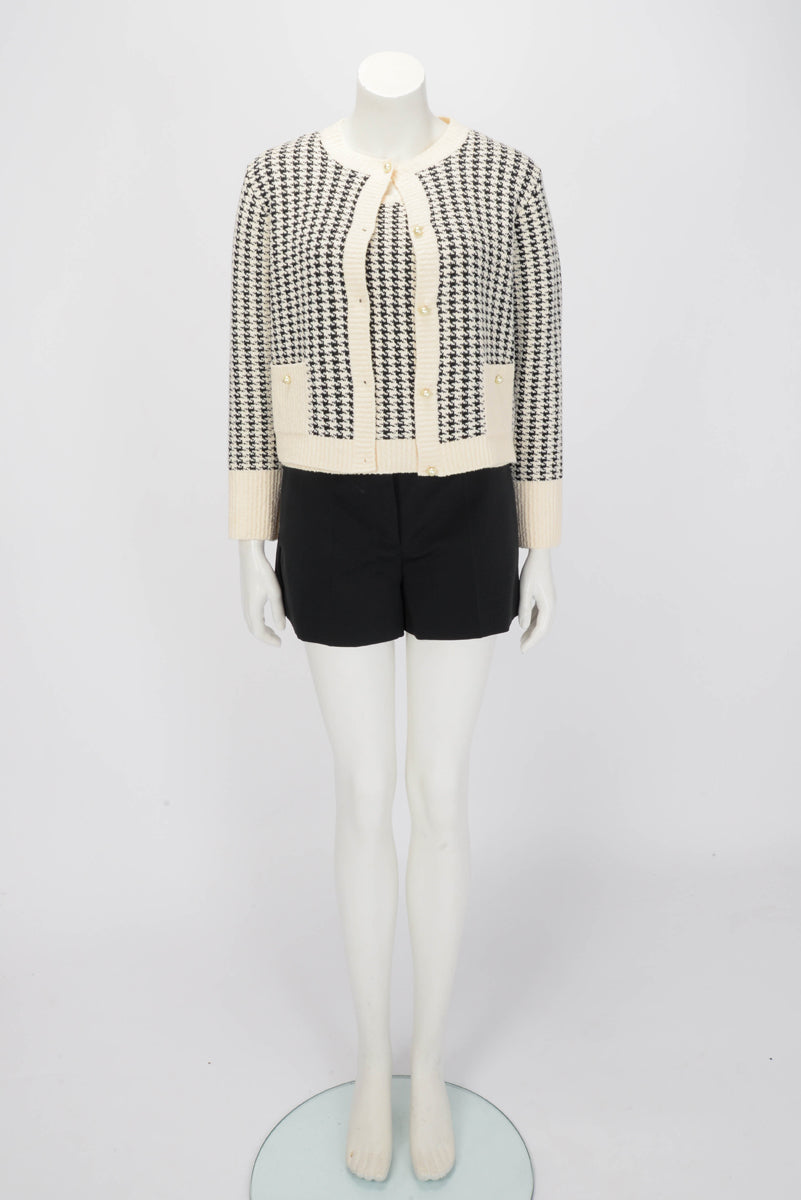 Dior Ivory & Black Technical Knit Houndstooth Twinset FR 42