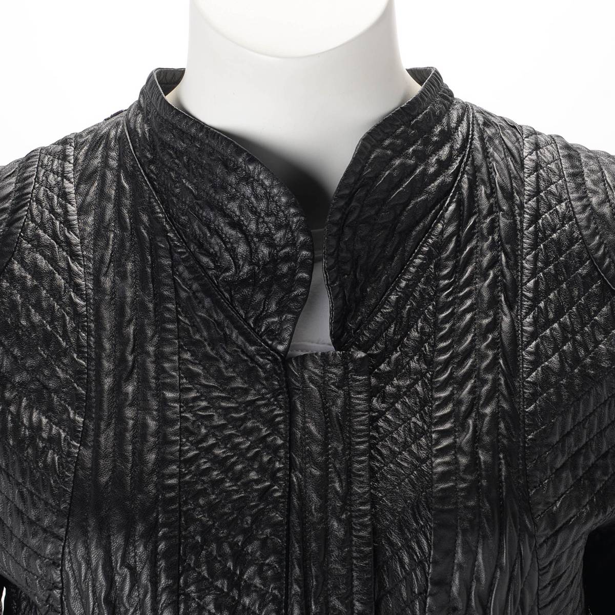 Celine Black Lambskin Quilted Peplum Jacket FR 44