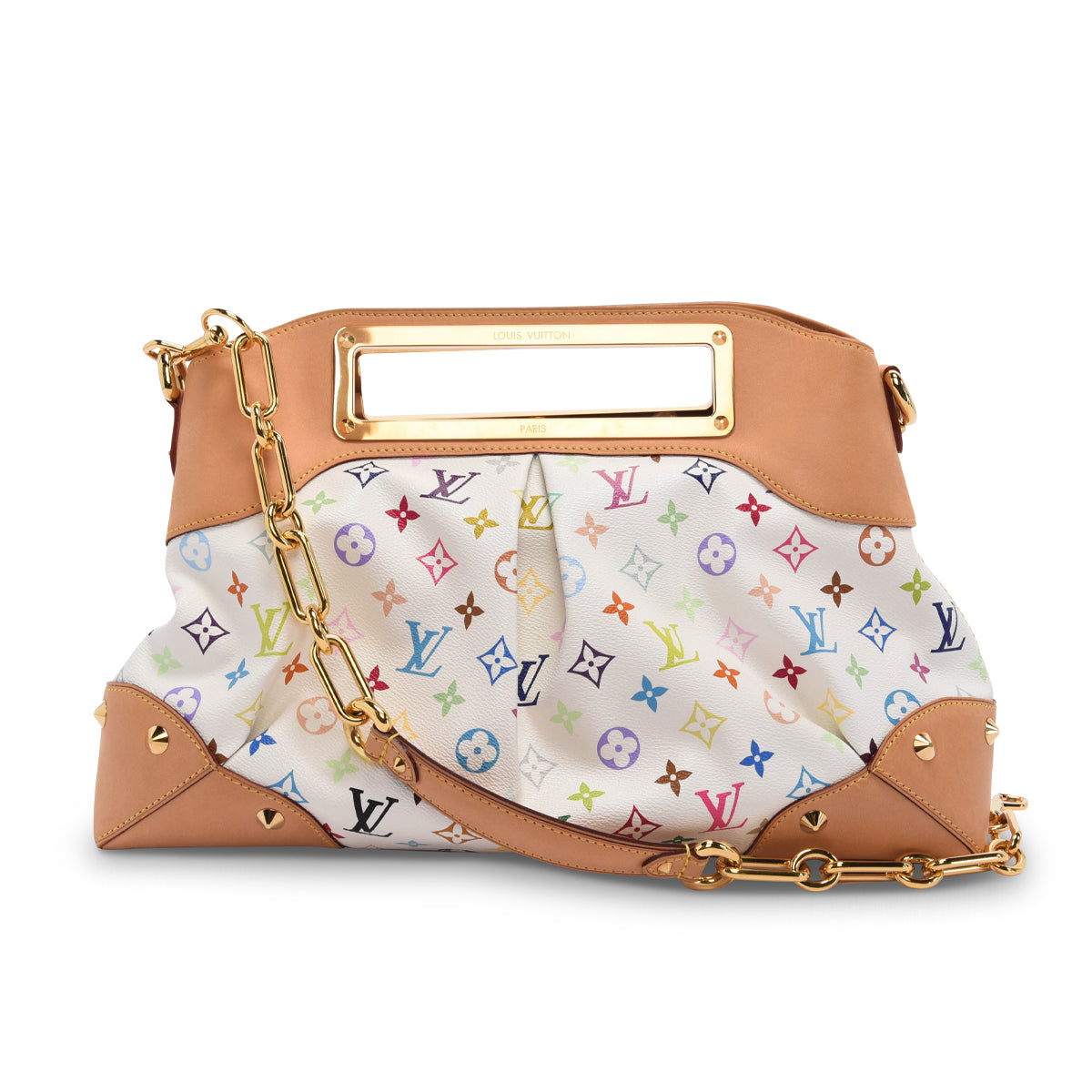 Louis Vuitton White Multicolore Monogram Judy GM Clutch