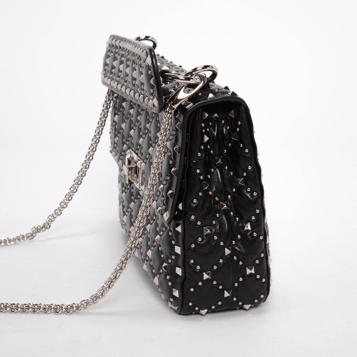 Valentino Black Micro Studs Medium Rockstud Spike It Bag