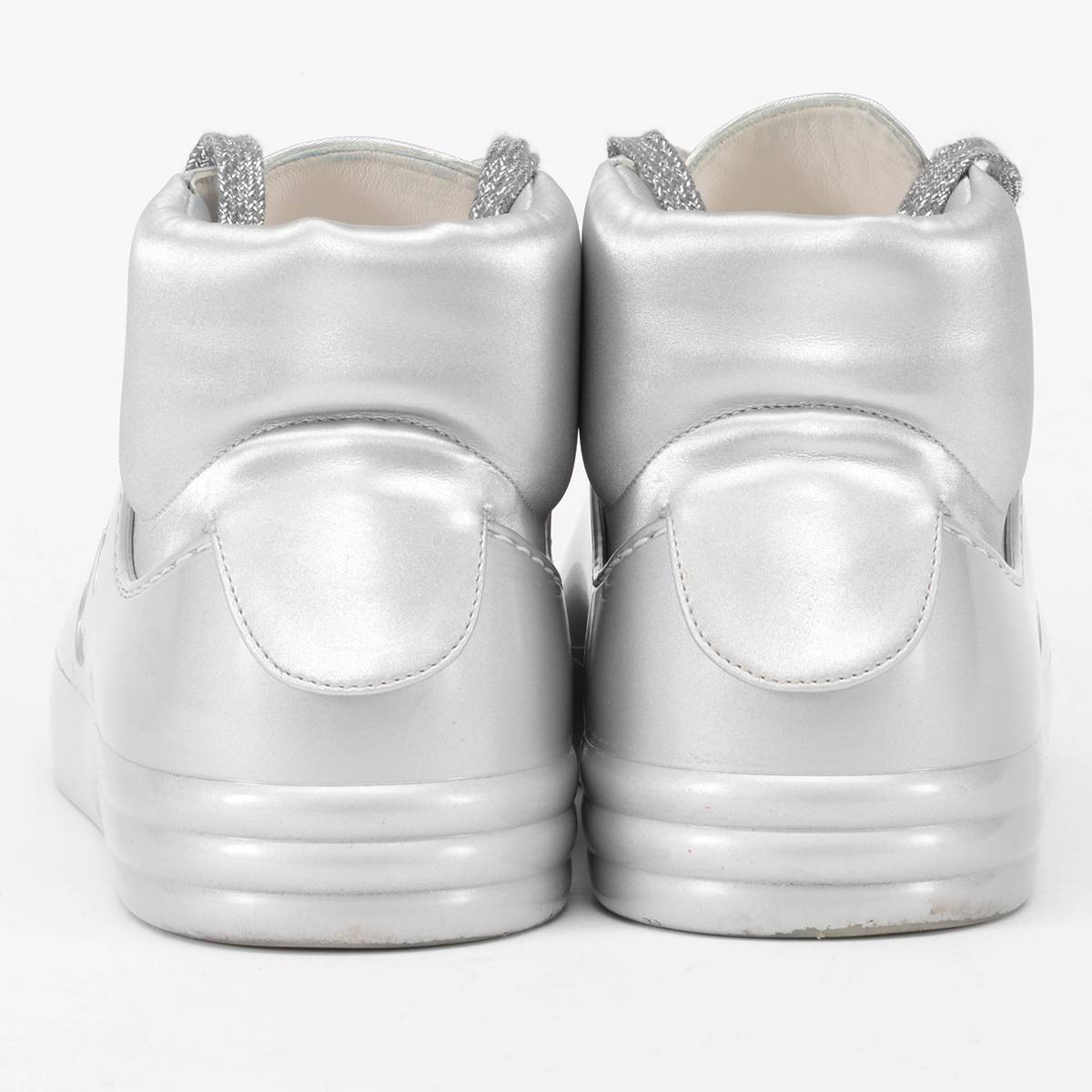 Chanel Silver High Top Sneakers 42