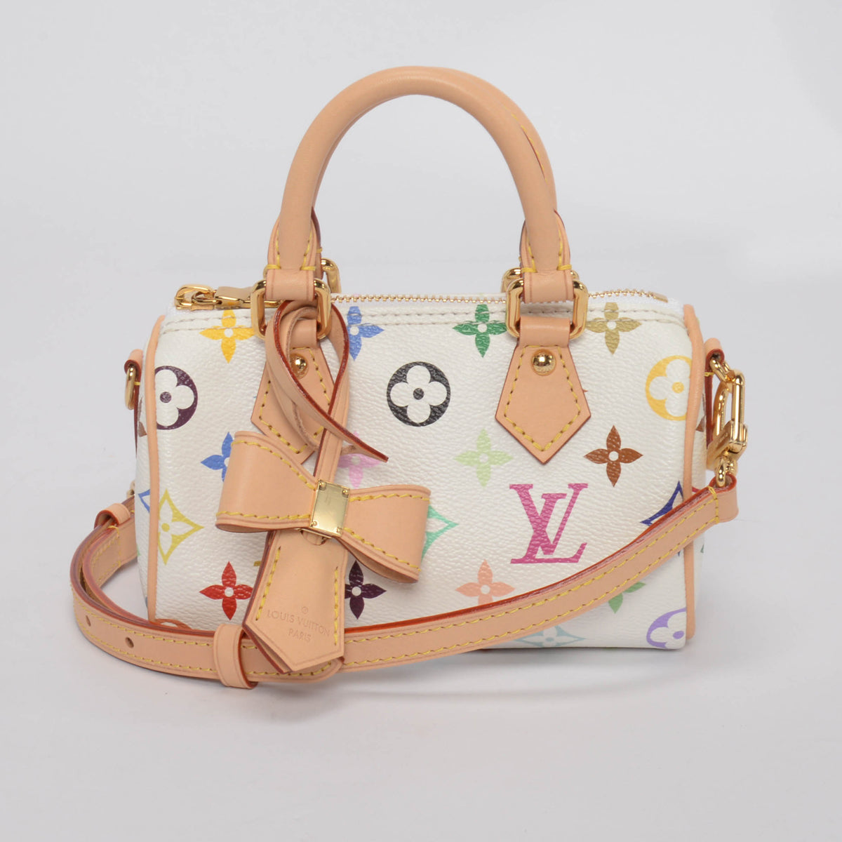 Louis Vuitton x TM White Multicolore Monogram Nano Speedy