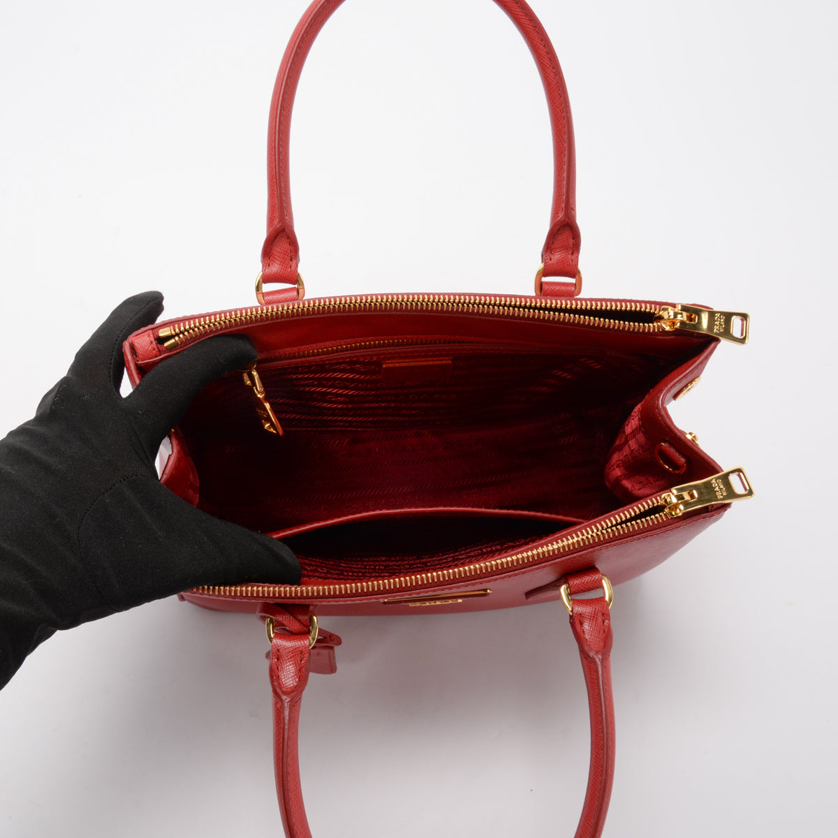 Prada Red Saffiano Lux Small Galleria Tote