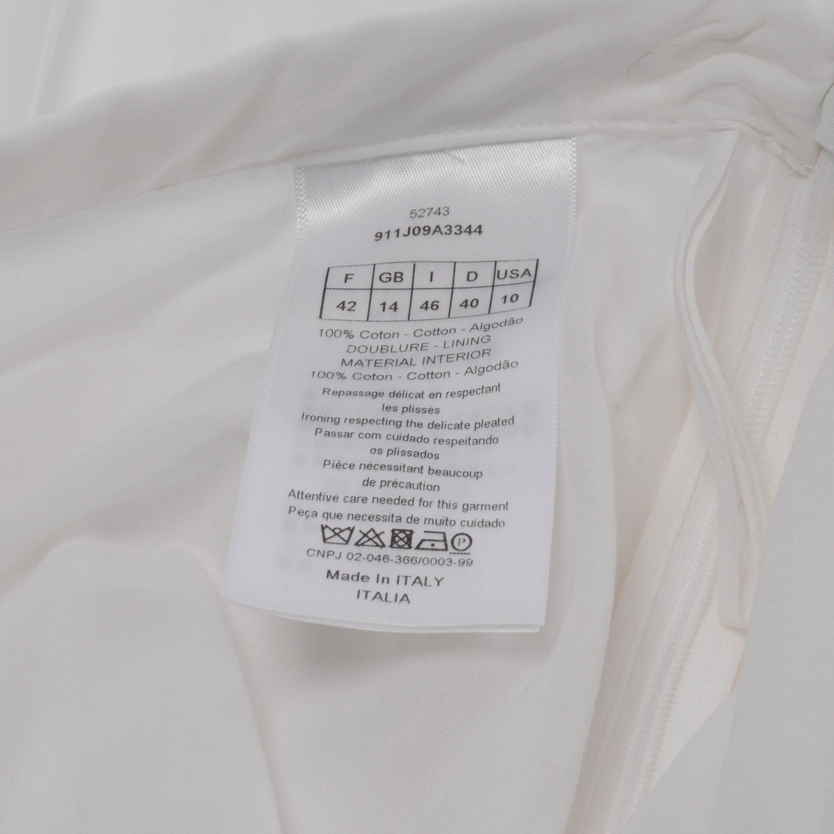 Dior White Cotton Layered Maxi Skirt FR 42
