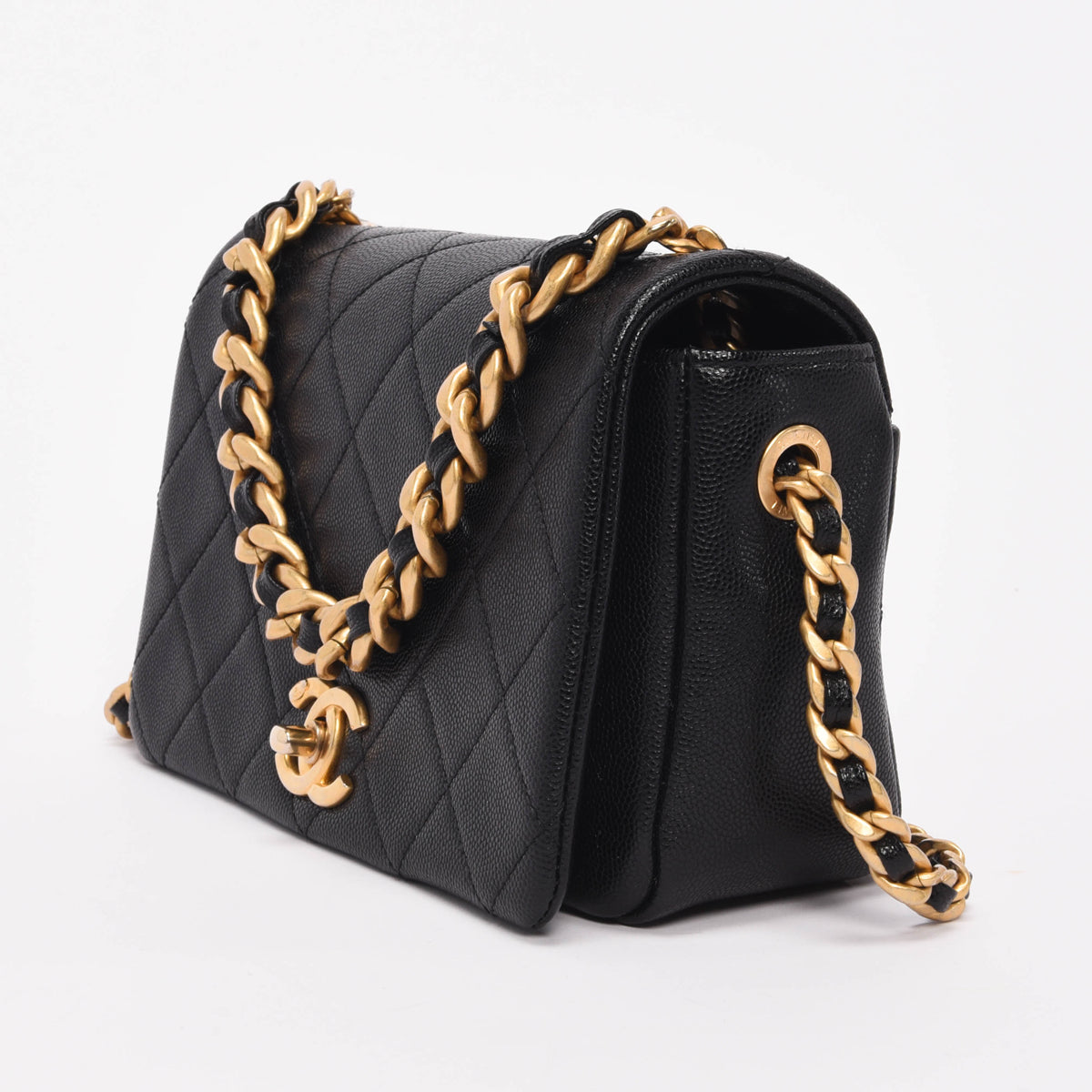 Chanel Black Caviar Small Fashion Therapy Flap Bag
