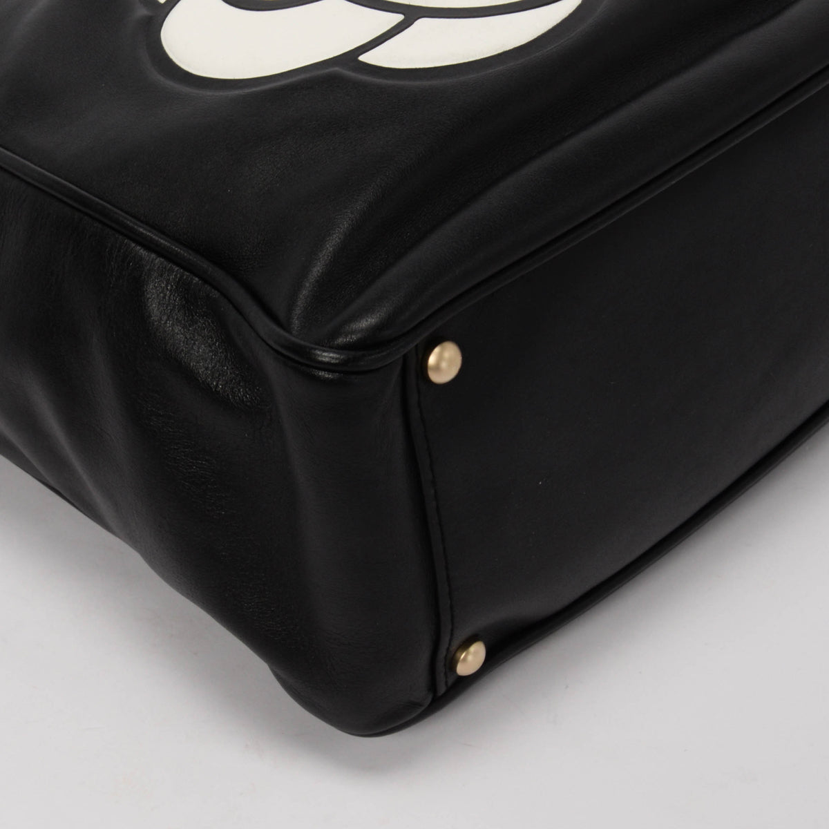 Chanel Black Lambskin Camellia Tote