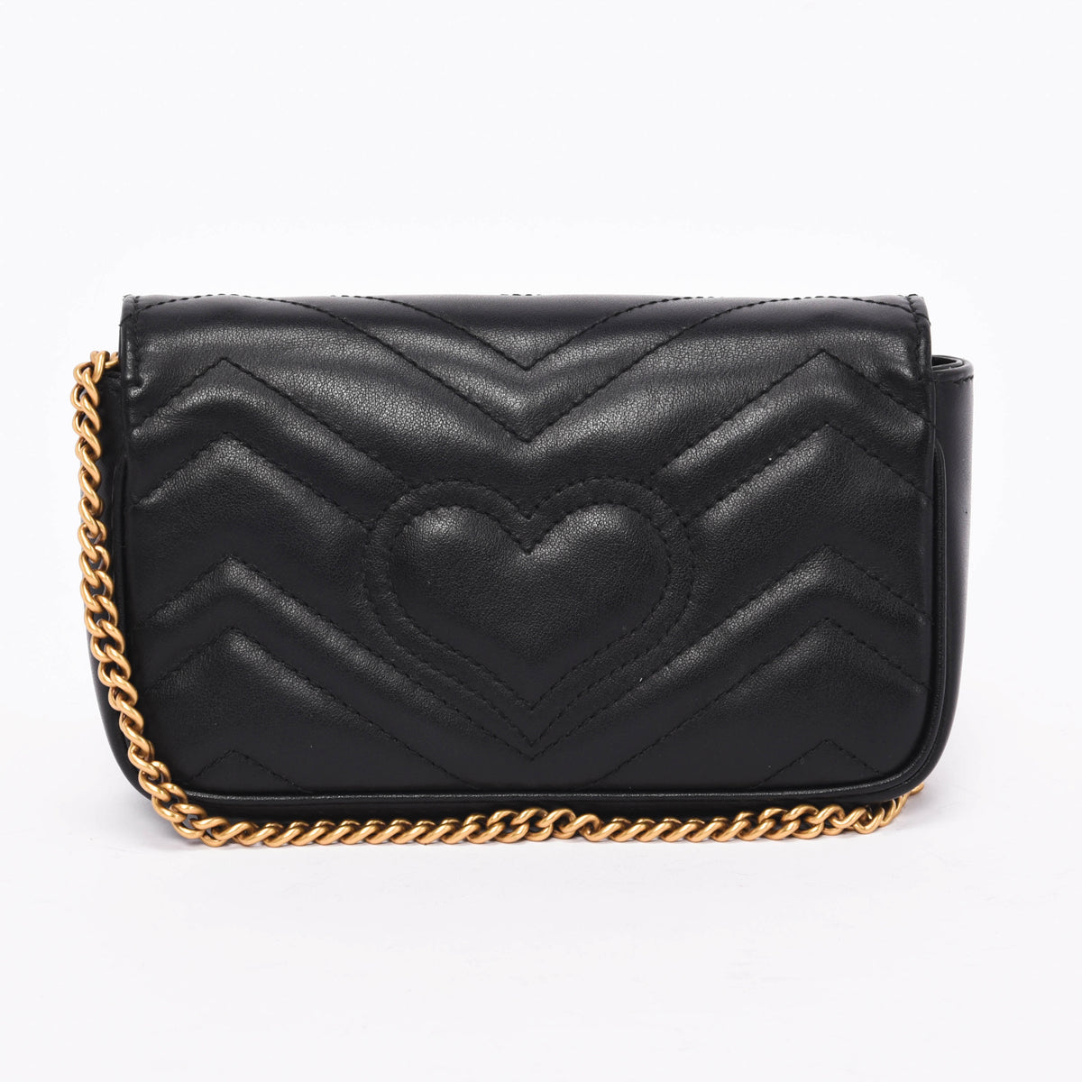 Gucci Black Matelasse GG Marmont Super Mini Bag