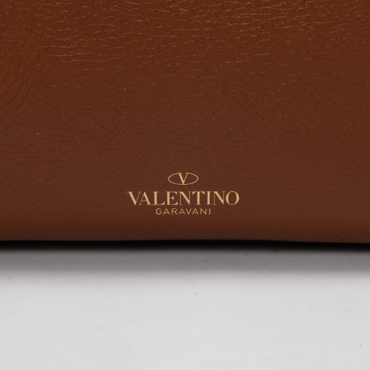Valentino Tan Grainy Calfskin Rockstud Tote