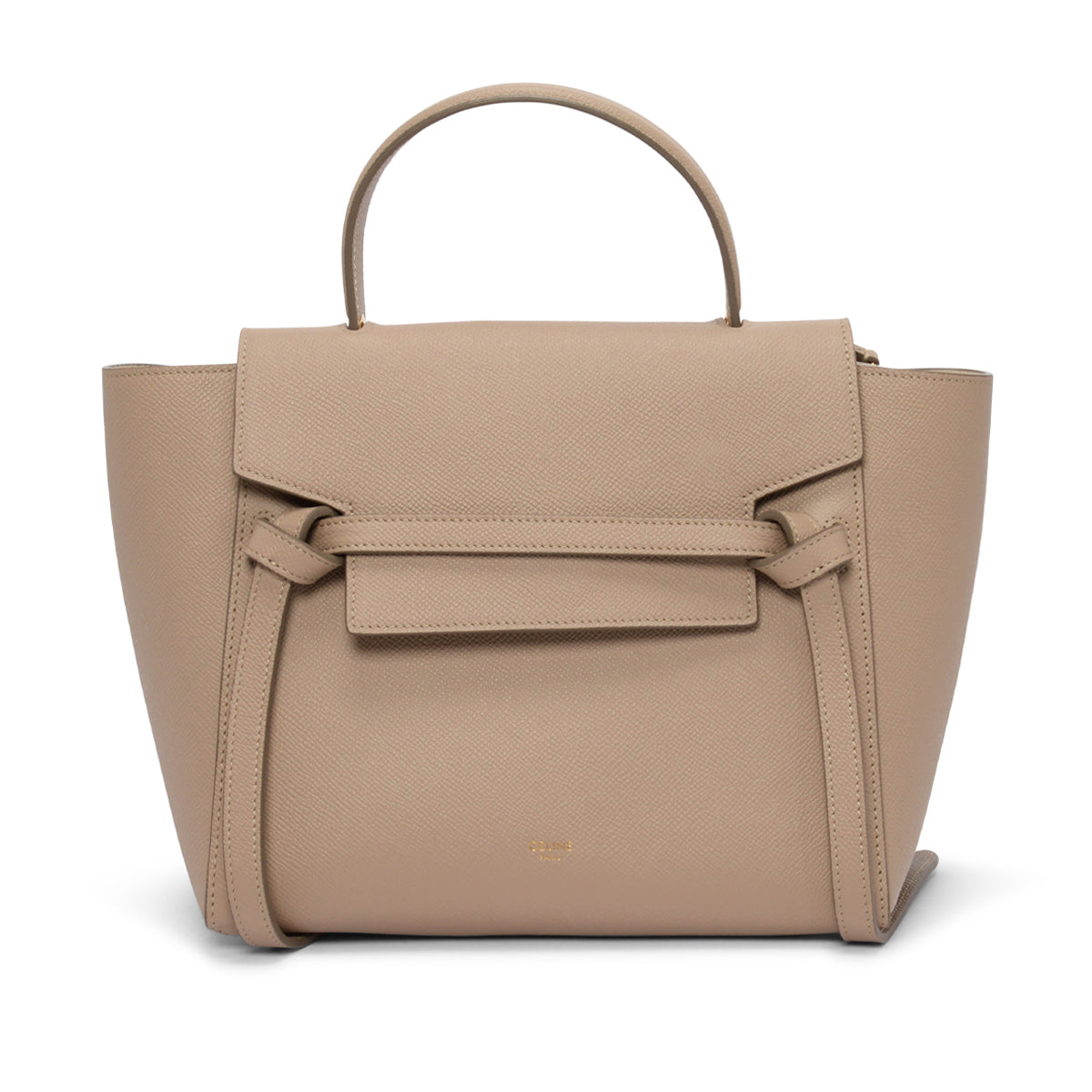 Celine Beige Grained Calfskin Micro Belt Bag
