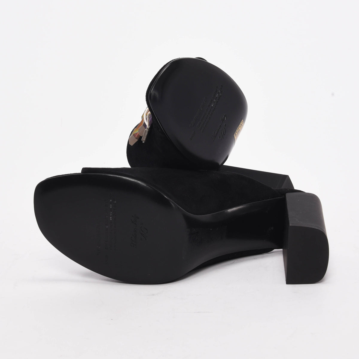 Off-White Black Suede Metallic Arrow Mules 40