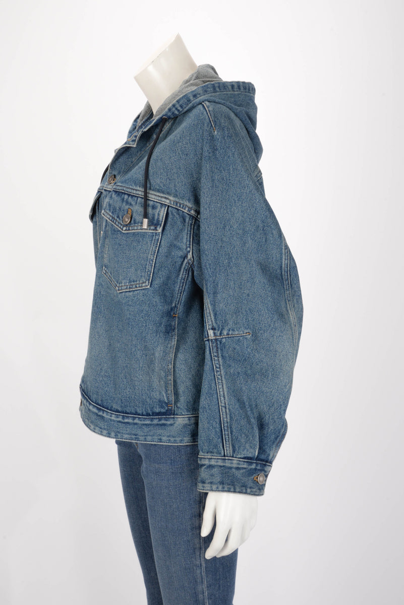 Dior Stonewashed Denim Oversized Hooded Jacket FR 38