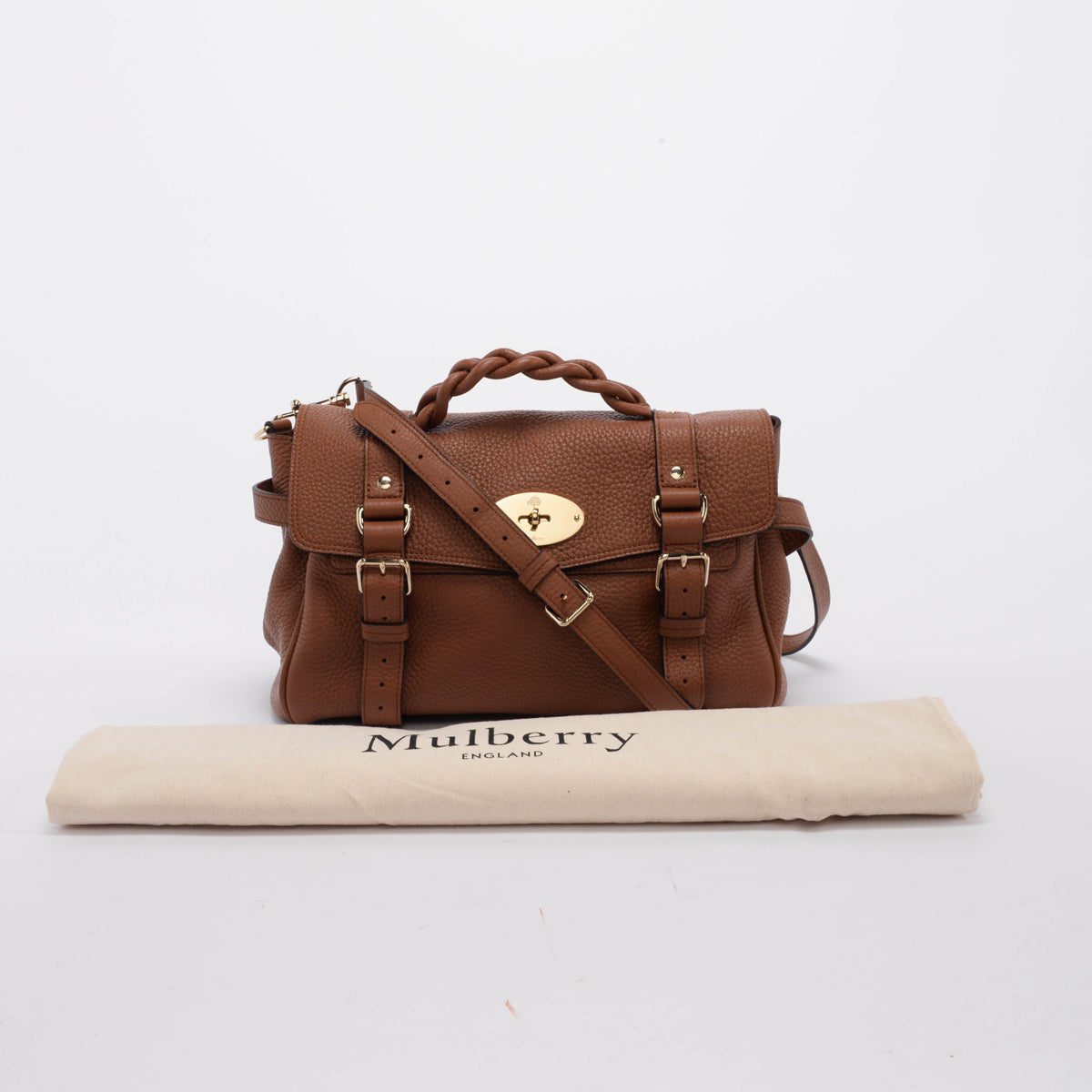 Mulberry Chestnut Classic Grain Alexa Top Handle Bag