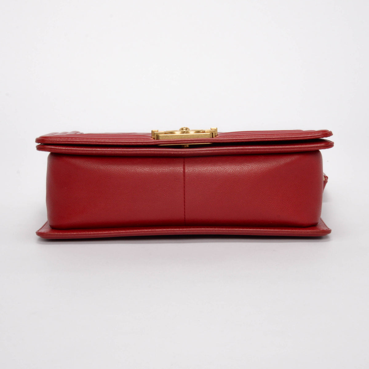 Chanel Red Quilted Calfskin Medium Boy Bag