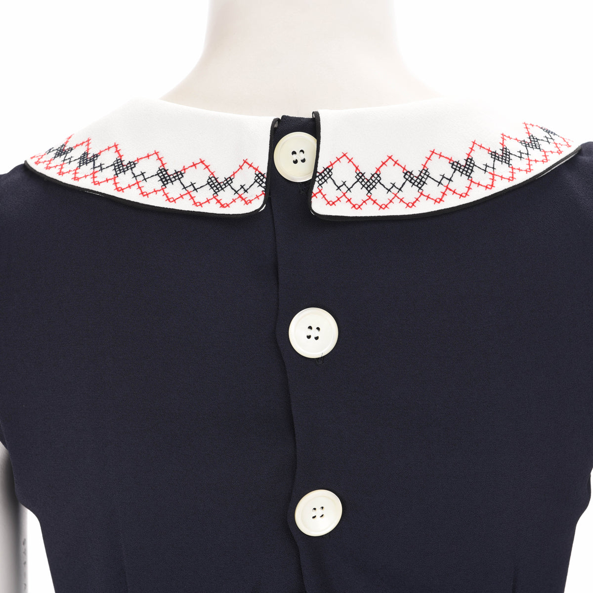 Miu Miu Navy Embroidered Dress IT 36