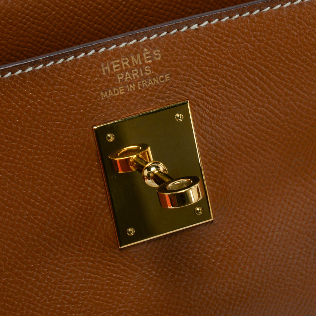 Hermes Vintage Gold Courchevel Kelly 35 GHW