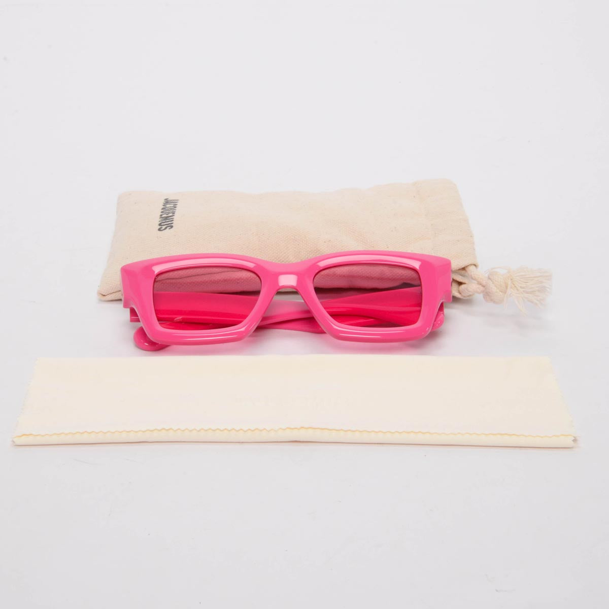 Jacquemus Pink Rectangle Frame Sunglasses