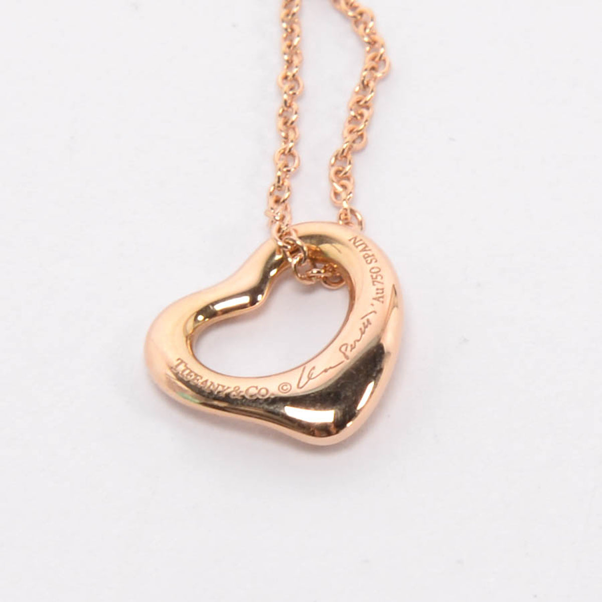 Tiffany & Co 18k Rose Gold Elsa Peretti Open Heart Pendant