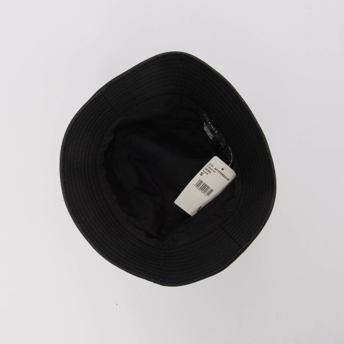 Chanel Black Cotton CC Bucket Hat