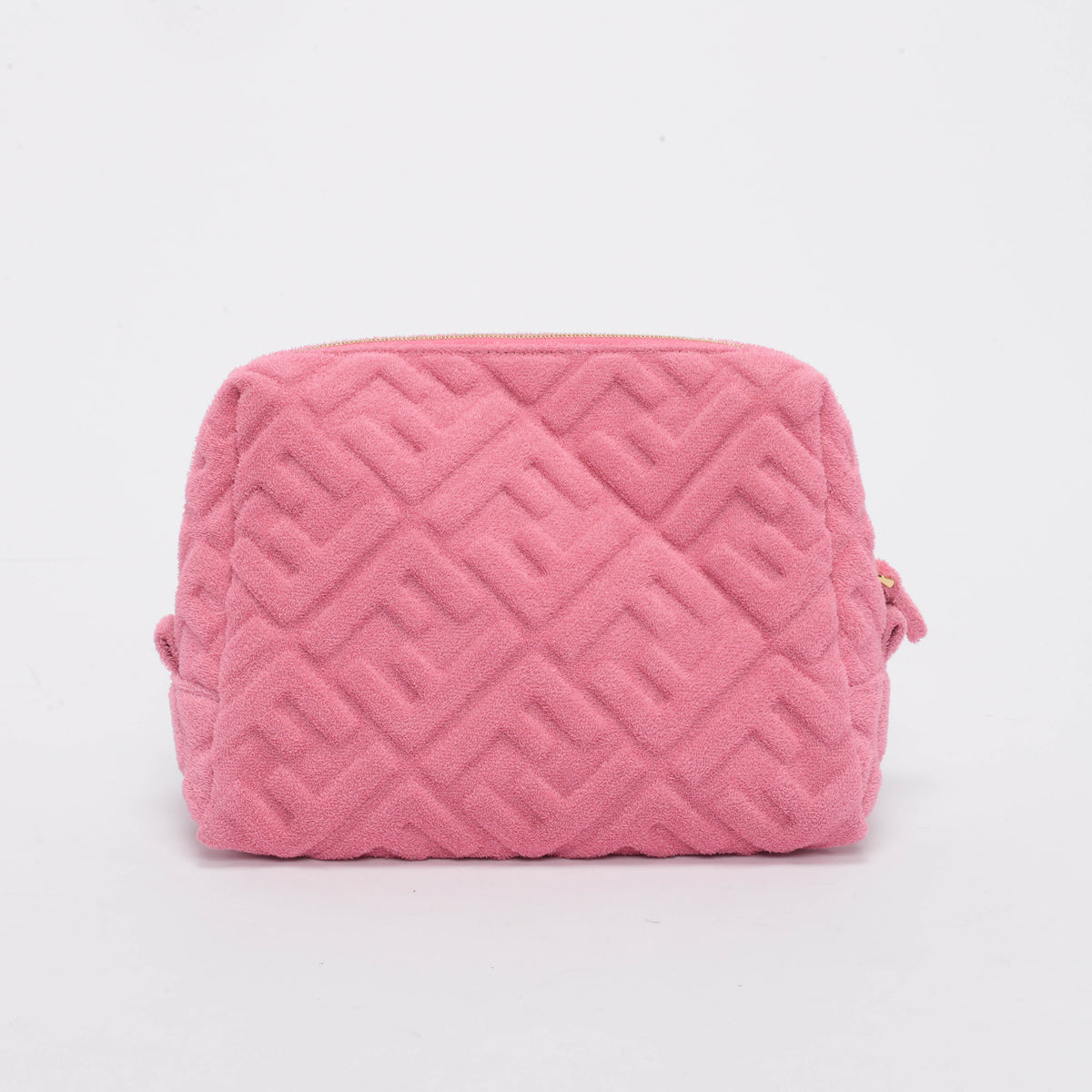 Fendi Pink FF Terry Cloth Medium Cosmetic Case