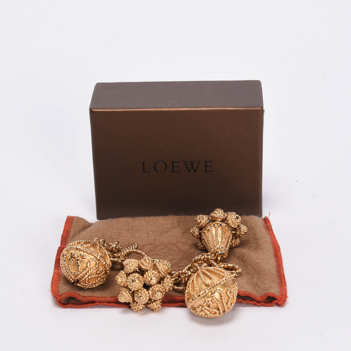 Loewe Vintage Gold Tone Charm Bracelet