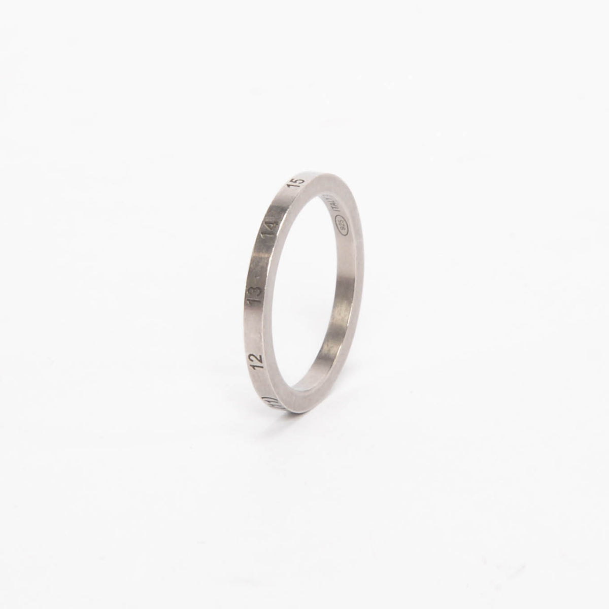 Maison Margiela Semi-Polished Silver Numerical 11 Thin Ring