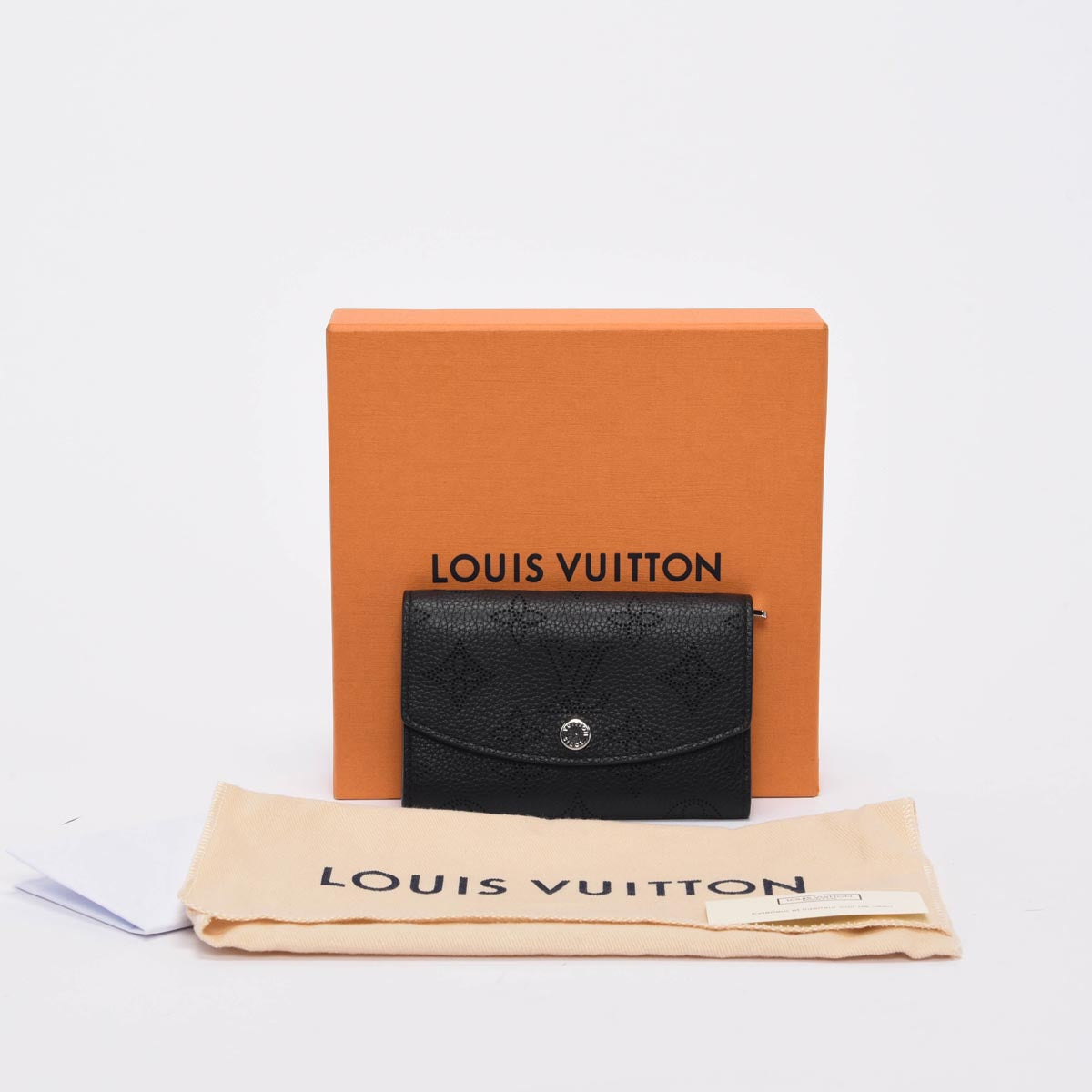 Louis Vuitton Black Monogram Mahina Porte Monnaie Anae Coin Purse