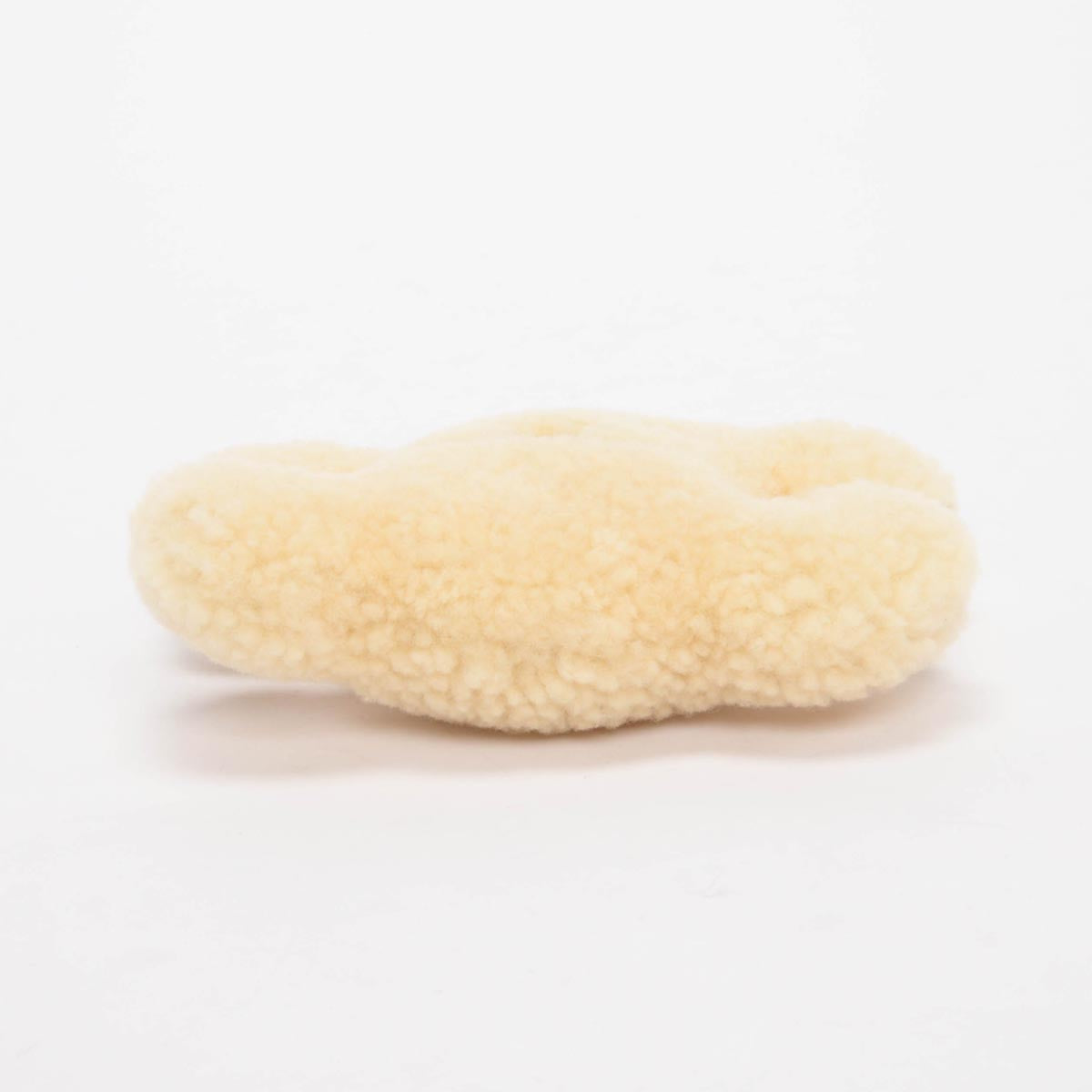 Celine Beige Shearling Triomphe Pom-Pom Key Ring