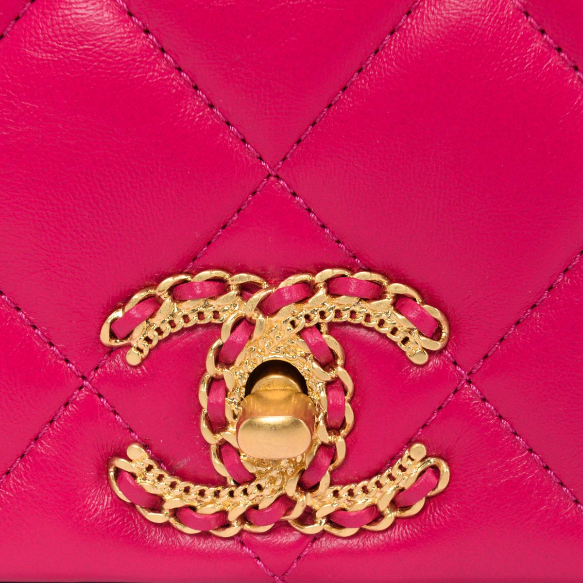 Chanel Fuschia Quilted Lambskin On And On Chain Bag