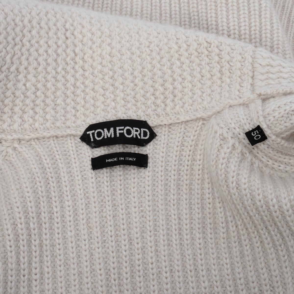 Tom Ford Beige Cashmere Linen Shawl Collar Cardigan 50