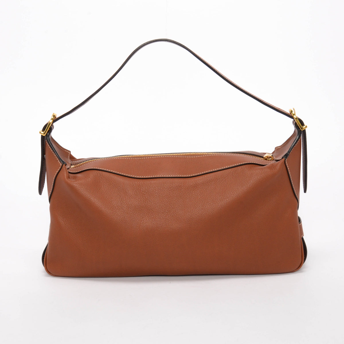 Celine Tan Grained Calfskin Medium Romy Shoulder Bag