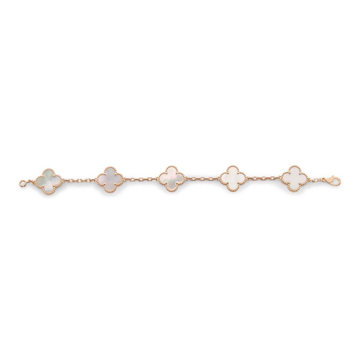 Van Cleef & Arpels Yellow Gold & Mother of Pearl Vintage Alhambra Bracelet