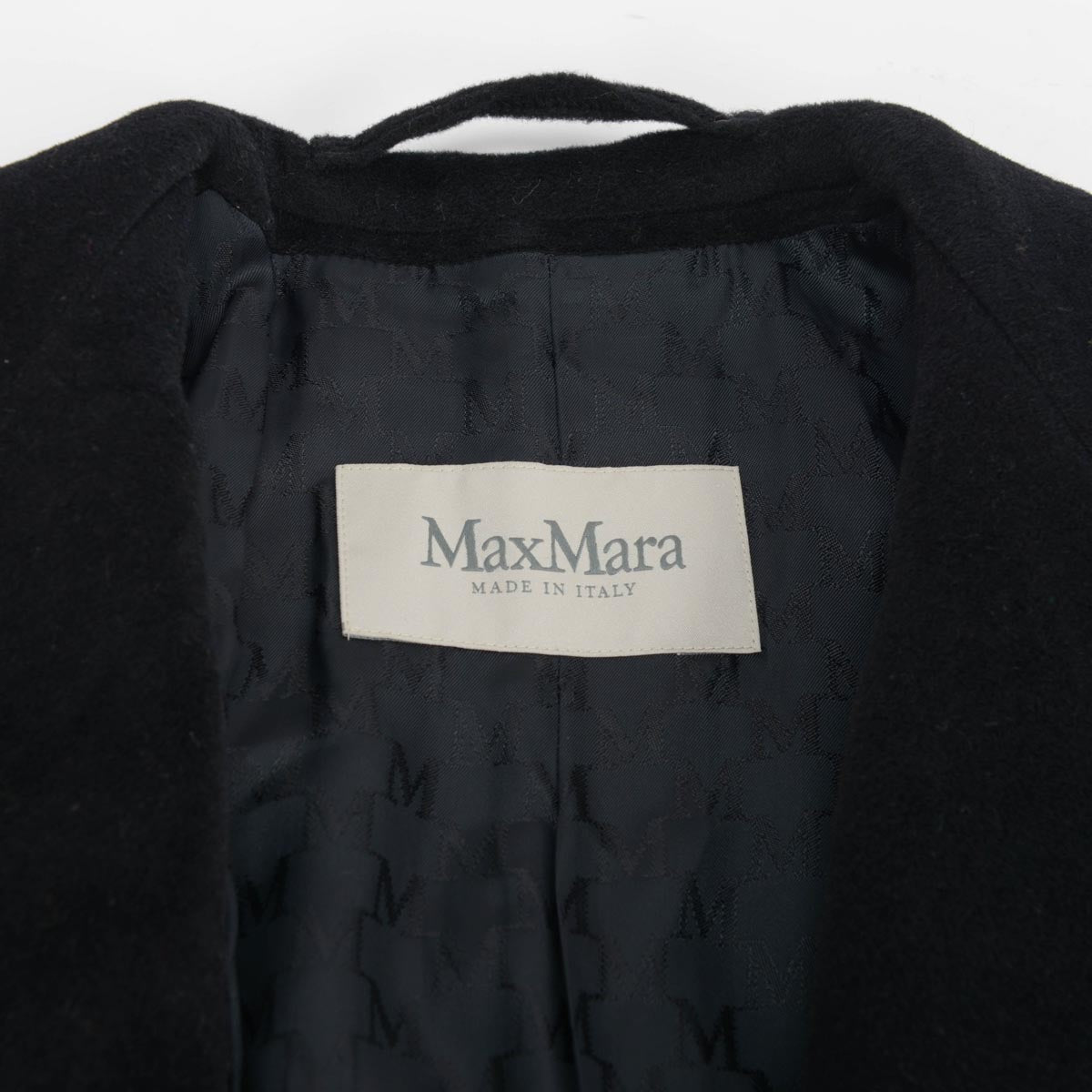 Max Mara Black Wool Blend 101801 Icon D.B. Coat IT 36