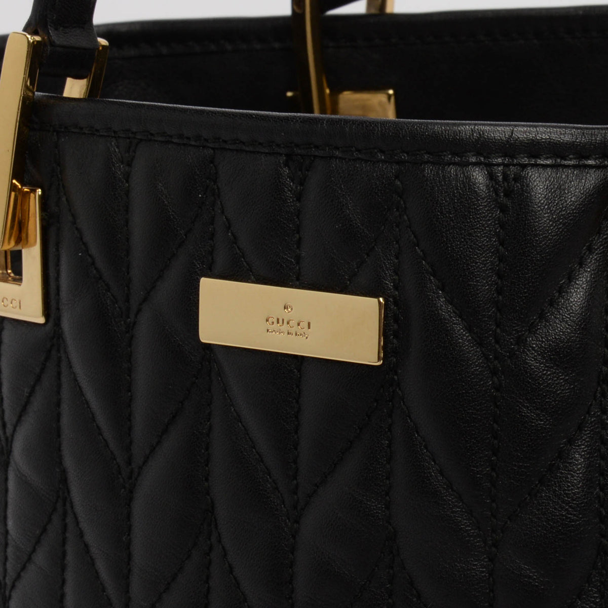 Gucci Black Matelasse Bucket Tote