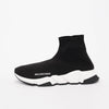 Balenciaga Black & White Knit Speed Racer Sneakers 41 - Blue Spinach