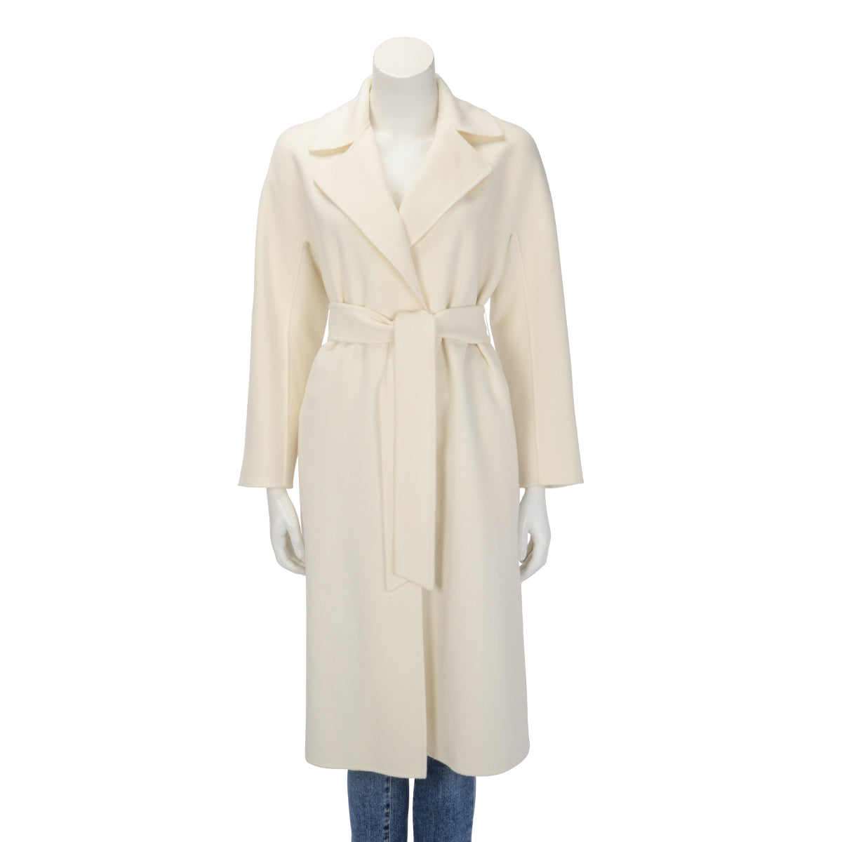 Max Mara Studio White Wool Long Coat IT 36