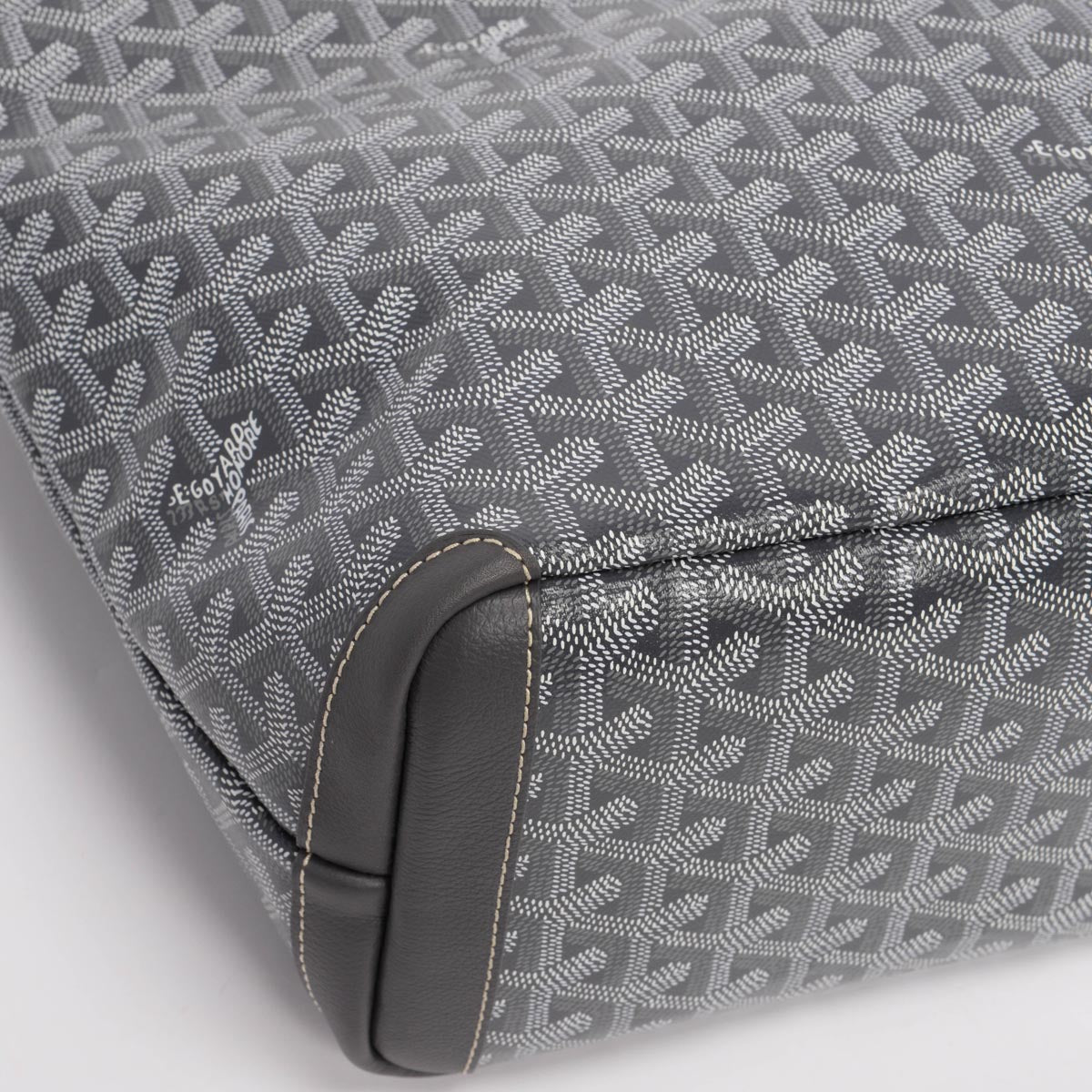 Goyard Grey Goyardine Canvas & Calfskin Artois PM