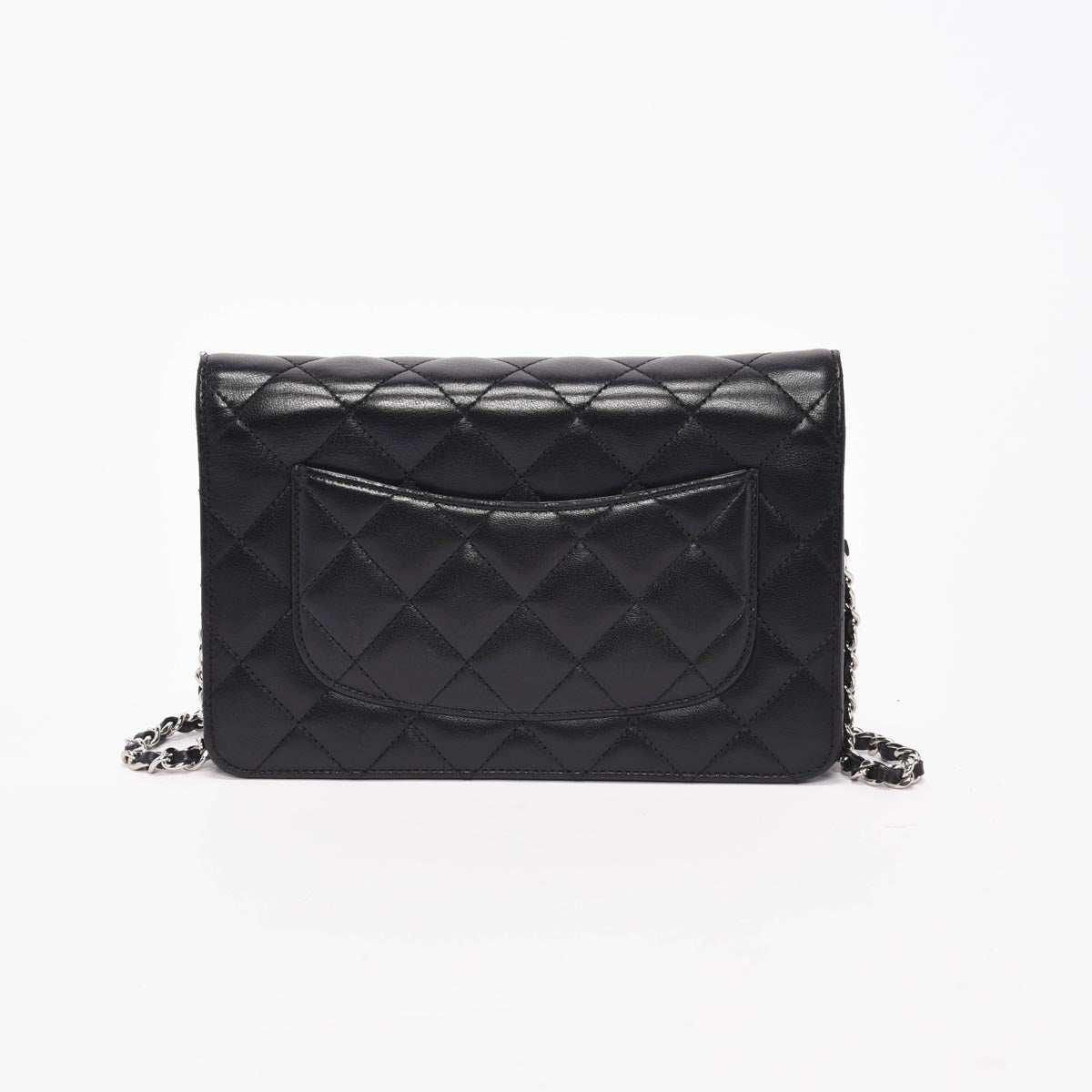 Chanel Black Quilted Lambskin Classic Wallet on Chain