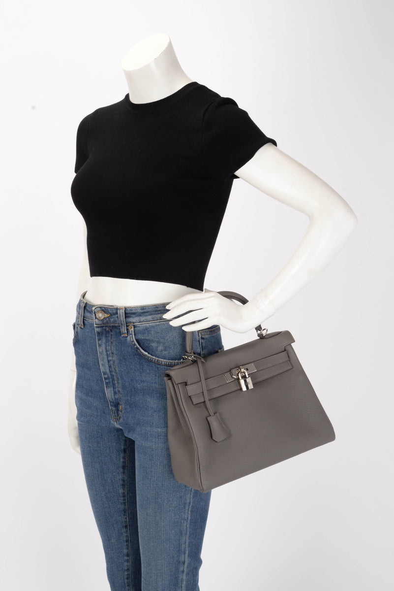 Hermes Gris Etain Togo Kelly 28