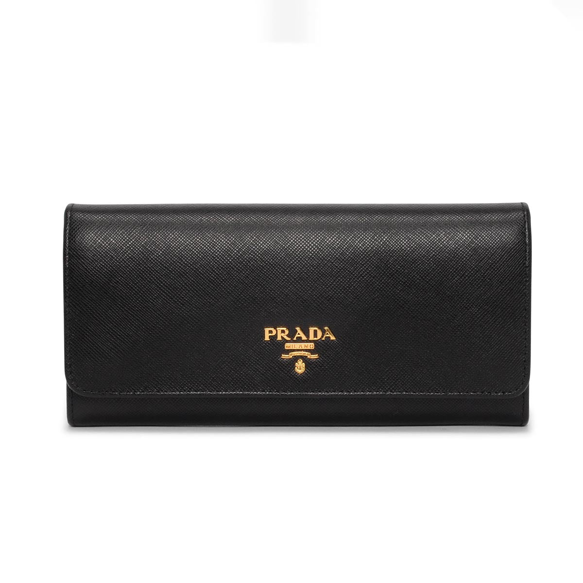 Prada Black Saffiano Leather Continental Wallet