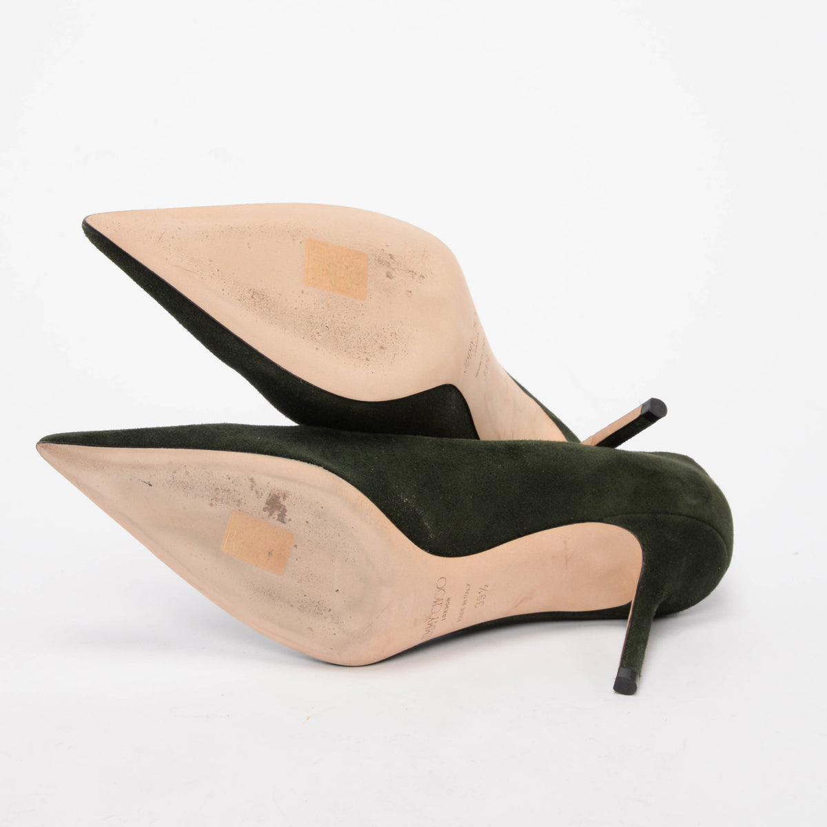 Jimmy Choo Dark Moss Suede Love Pumps 39.5