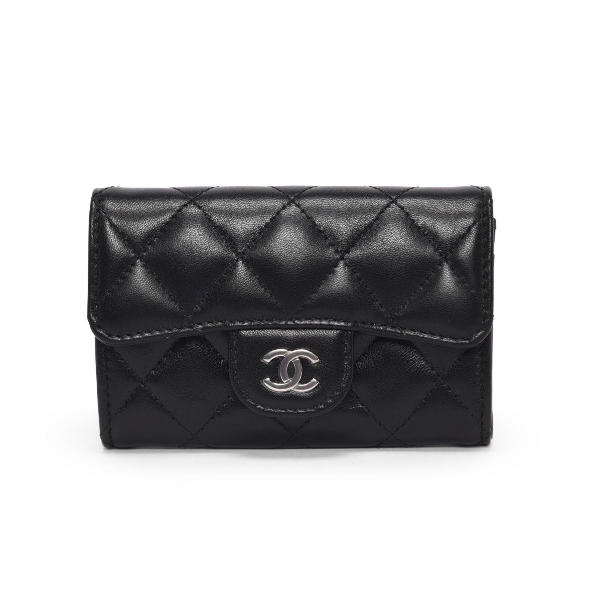 Chanel Black Quilted Lambskin Classic Flap Card Holder