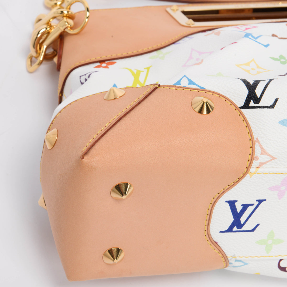 Louis Vuitton White Monogram Multicolore Judy MM Clutch