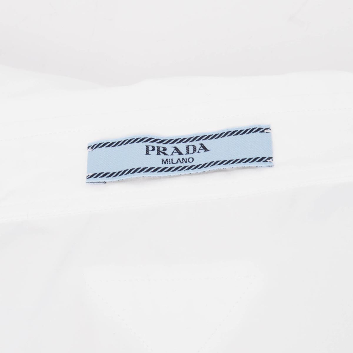 Prada White Cotton Crystal Embroidered Poplin Shirt IT 36