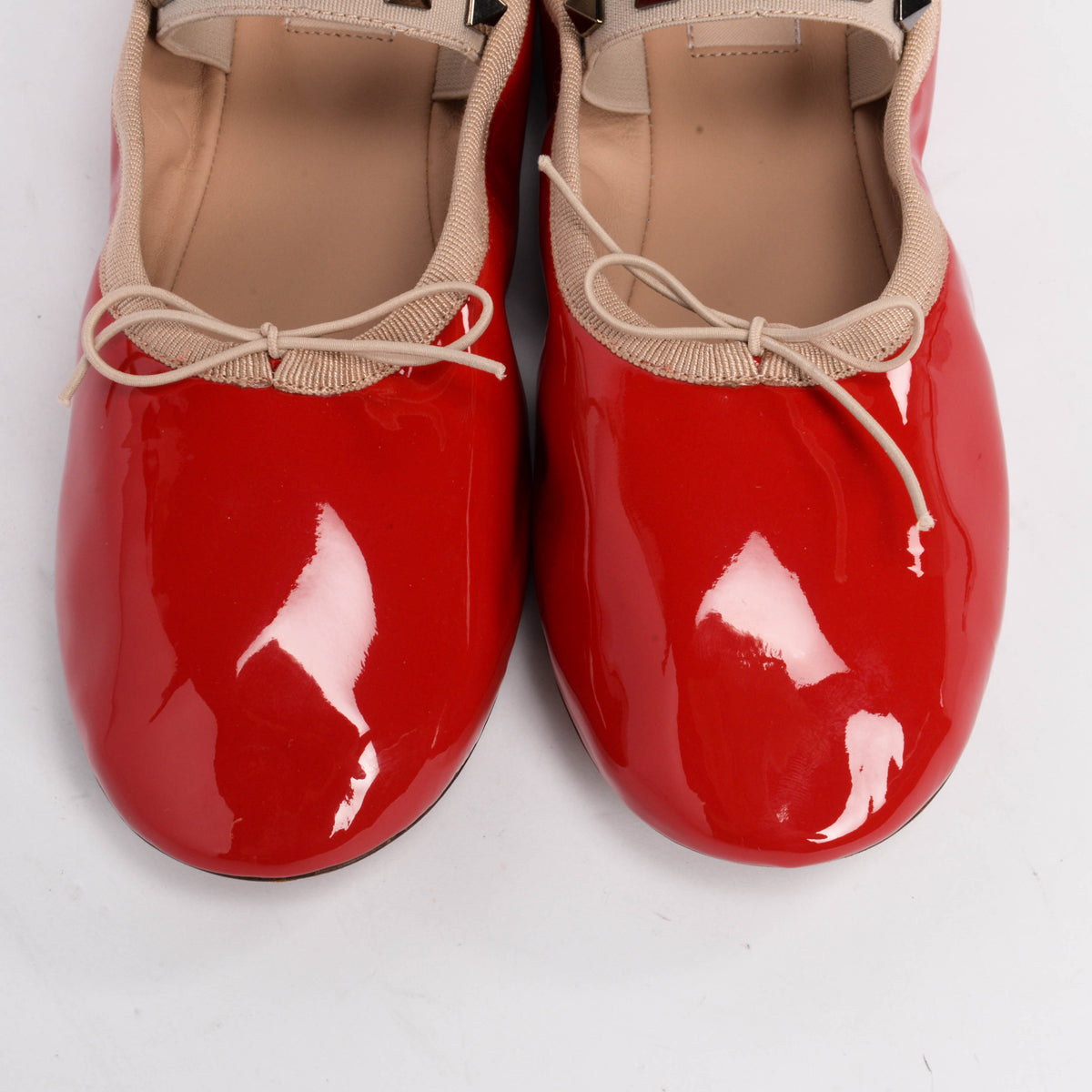 Valentino Red Patent Rockstud Ballerina Flats 36