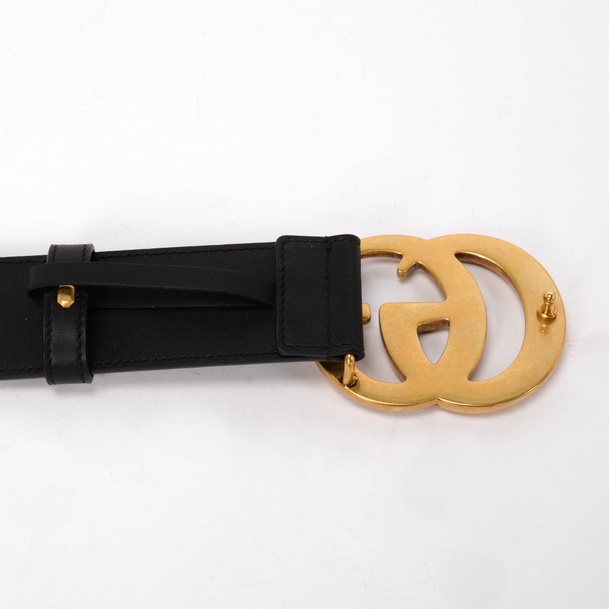 Gucci Black Calfskin Wide GG Marmont Belt