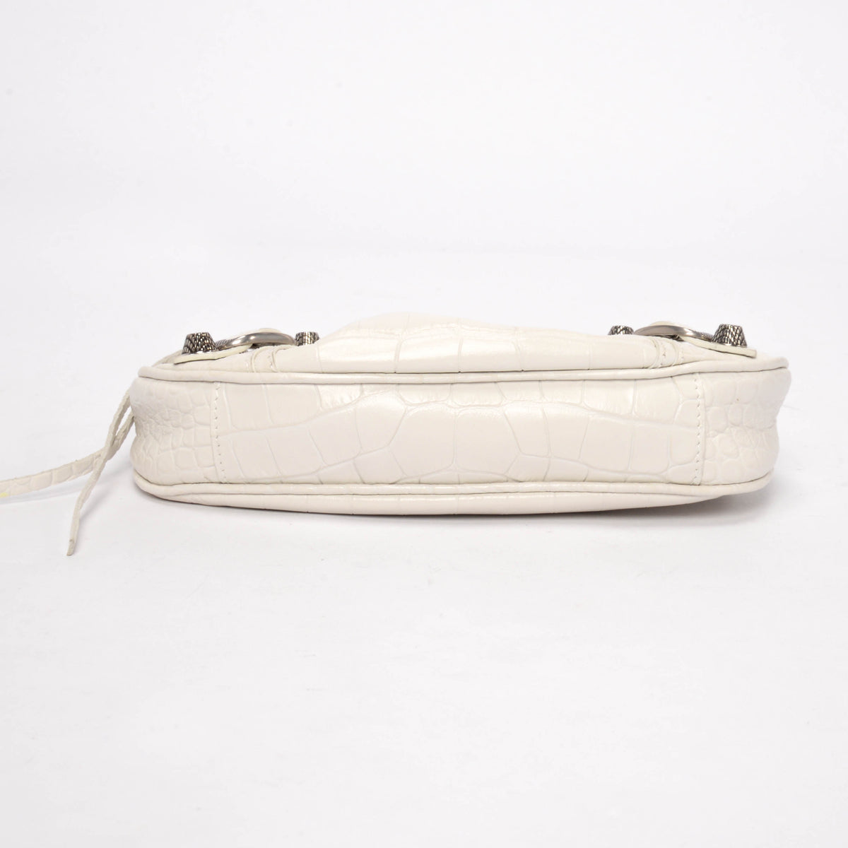 Balenciaga White Croc Embossed Le Cagole Mini Bag