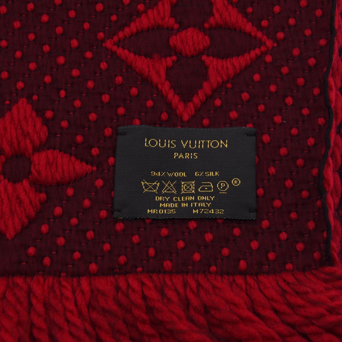 Louis Vuitton Rubis Wool Monogram Logomania Scarf