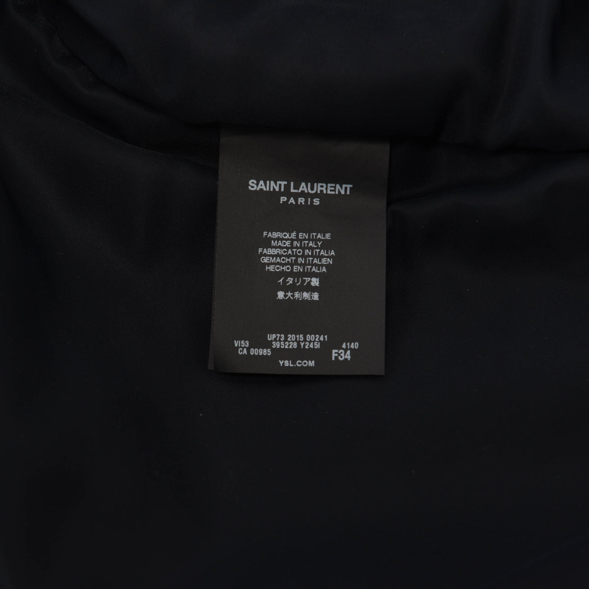 Saint Laurent Navy Nylon Bomber Jacket FR 34